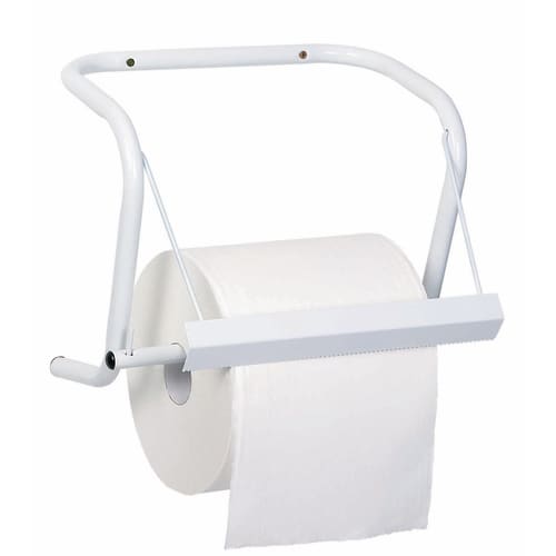 Dévidoir bobine mural métal pour bobine laize maxi 40cm blanc Paredes photo du produit front L