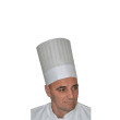 Toque droite non-tissé blanc plis imprimés réglable hauteur 20cm Paredes photo du produit