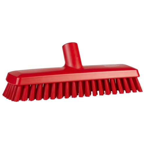 Balai lave-pont à passage d'eau fibres médium alimentaire PLP 27cm rouge Vikan photo du produit front L