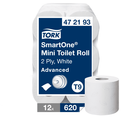 Papier toilette petit rouleau Ecolabel Tork blanc 111m prédécoupé 13,4 x 18 cm photo du produit front L