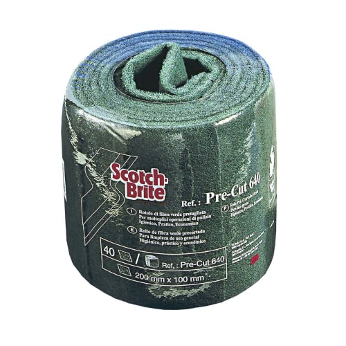 Rouleau abrasif vert prédécoupé Scotch brite photo du produit front L