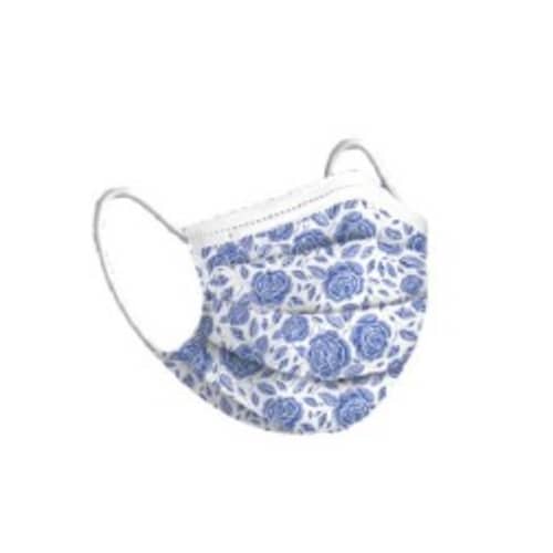 Masque médical MEDICOM type II Bleu turquoise imprimé à élastiques photo du produit front L