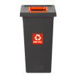 Poubelle PP recyclé Fit avec insert Ecogreen 70L noir/rouge Tampel photo du produit