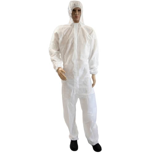 Combinaison de protection Propguard SMS type 5-6 élastiques cagoule poignets taille chevilles blanc taille L photo du produit front L