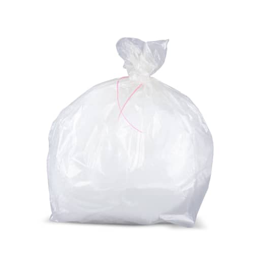 Sac plastique PE BD 40L transparent 55µm microperforé photo du produit front L