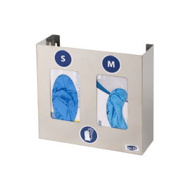 Distributeur inox pour 2 boîtes de gants ou de mouchoirs photo du produit
