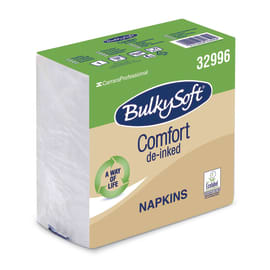 Serviette papier 1  pli BulkySoft Ecolabel blanche 30 x 30 cm