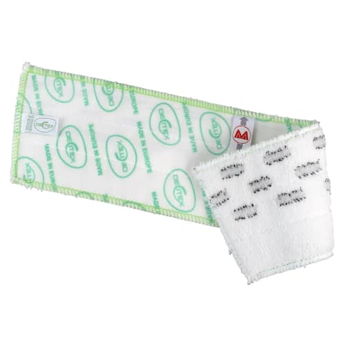 Bandeau de lavage microfibre Ultimate DX1 blanc impression verte 44 x 11,5 cm Infinite Decitex photo du produit front L