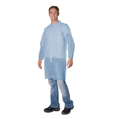 Blouse PLP 25g/m² bleu, zip, col chemise, élastiques poignets, TXXL photo du produit front L