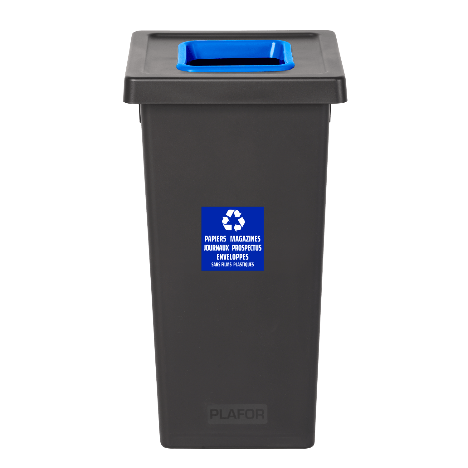 Poubelle PP recyclé Fit avec insert Ecogreen 70L noir/bleu Tampel photo du produit