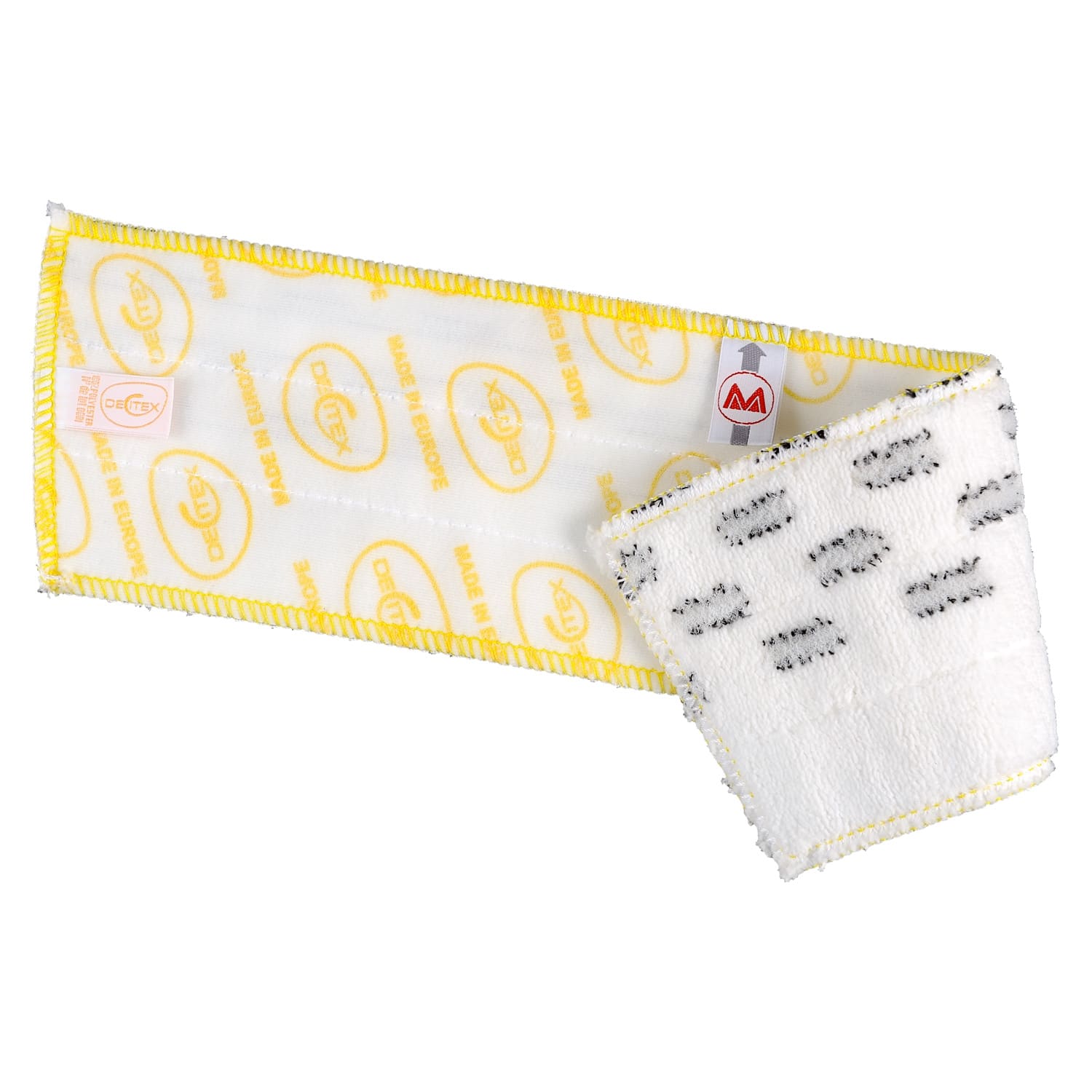 Bandeau de lavage microfibre Ultimate DX1 blanc impression jaune 44 x 11,5 cm Decitex photo du produit