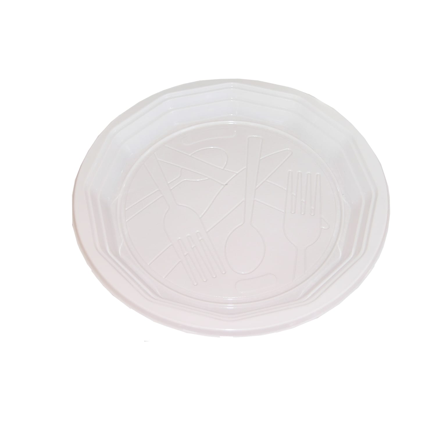 Assiette plastique ronde Ø200mm blanc photo du produit Back View ZOOM