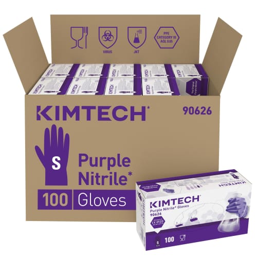 Gant de protection chimique nitrile Kimtech Science Purple violet non poudré 24cm taille S photo du produit front L