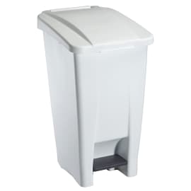 Poubelle mobile plastique à pédale 60L blanc Rossignol