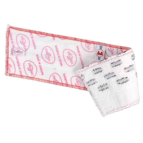 Bandeau de lavage microfibre Ultimate DX1 blanc impression rouge 44 x 11,5 cm Decitex photo du produit front L