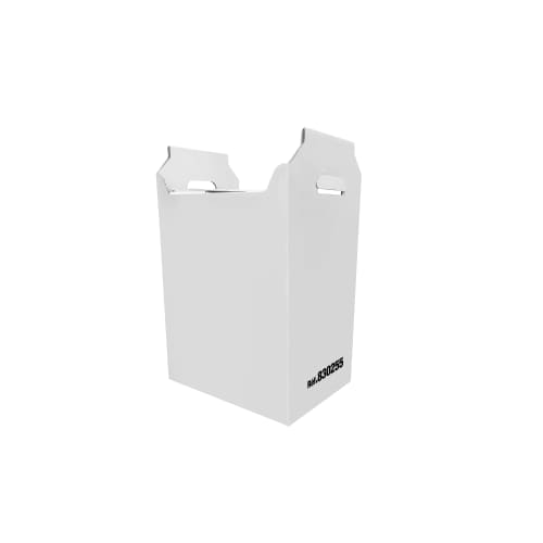 Carton hospitalier non normé 25L bas lien cranté blanc photo du produit front L