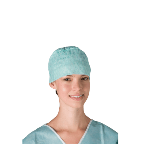 Calot chirurgien non-tissé perforé vert double bande Indutex photo du produit front L