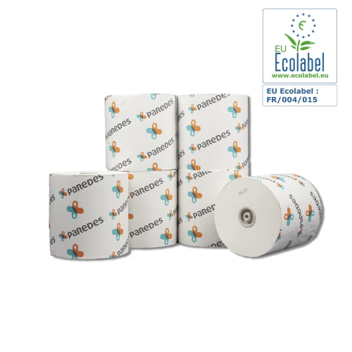 Essuie-mains rouleau blanc 200m certifié Ecolabel Paredes photo du produit