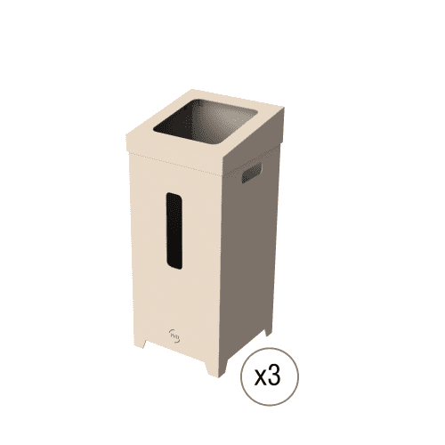 Poubelles carton à monter 75L marron JVD photo du produit front L