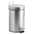 Poubelle métal à pédale 5L inox vernis Tampel photo du produit