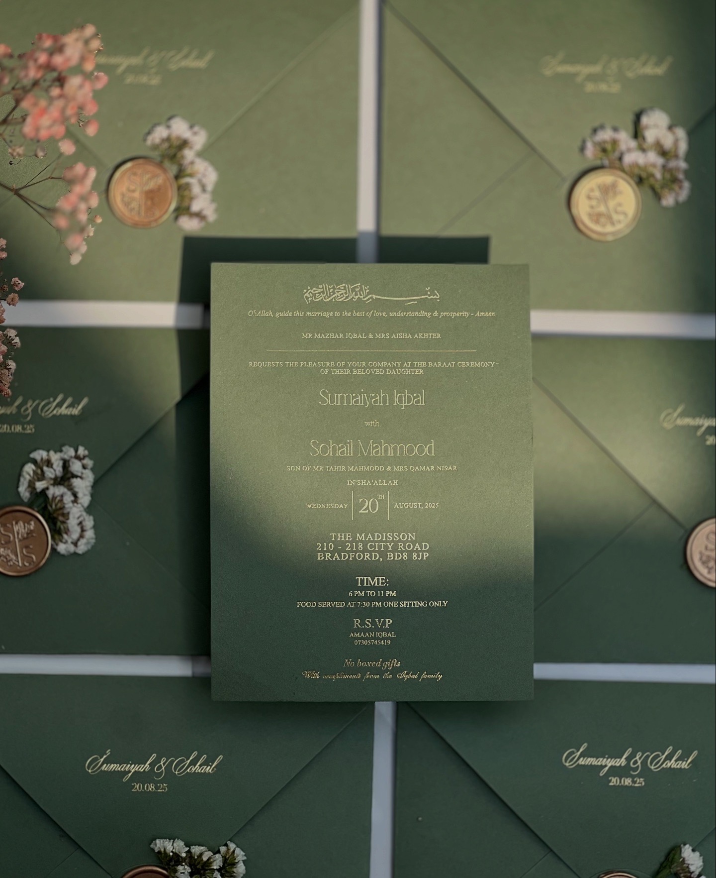 Sage Ribbon Floral Wrap