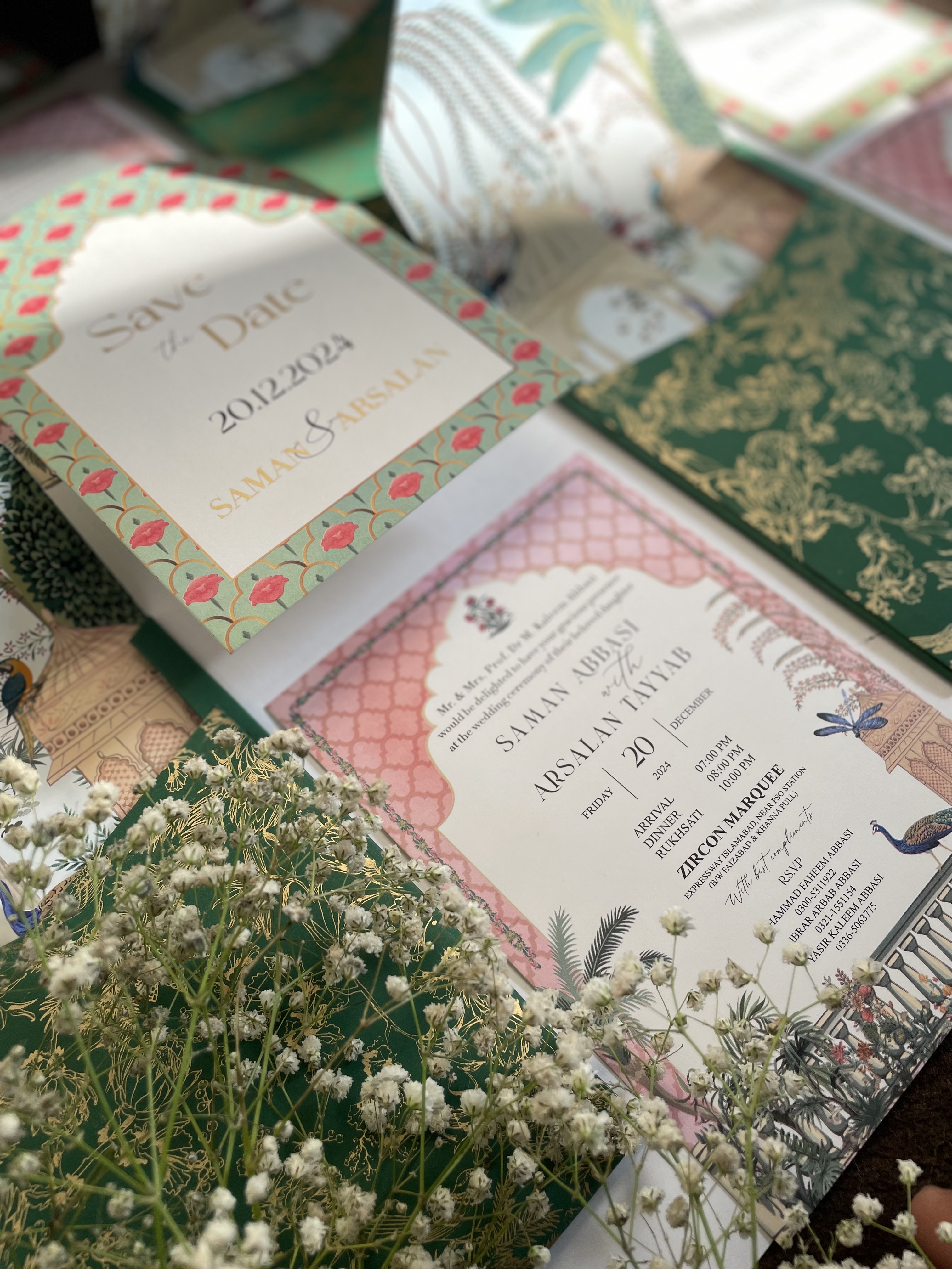 Sage Peacock Garden Save-the-Date
