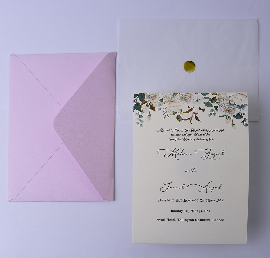 Ivory Rose Vellum Invite