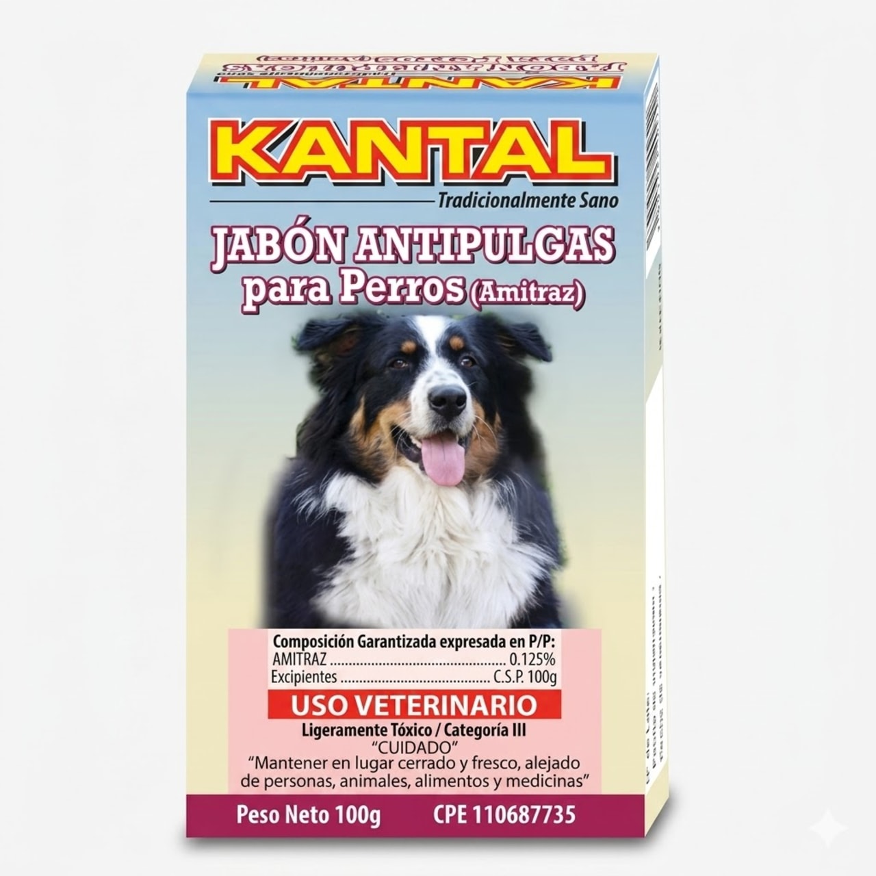 Kantal Jabón Antipulgas 100 Gr - Barra de Limpieza Médica para Control de Parásitos Externos