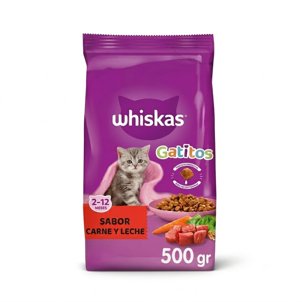 Whiskas 500 Gr Alimento Seco para Gatitos (Kitten) Sabor Carne y Leche