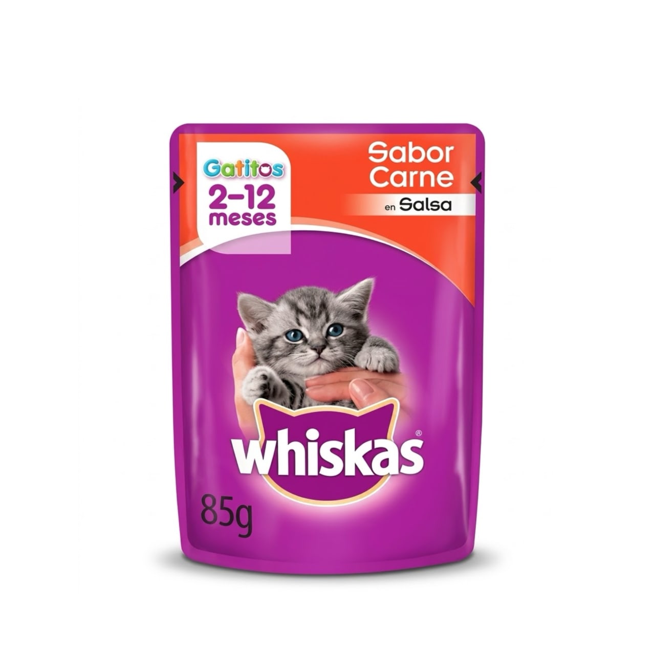 Whiskas Alimento Húmedo para Gatitos Sabor Carne - Sobrecito 85 g