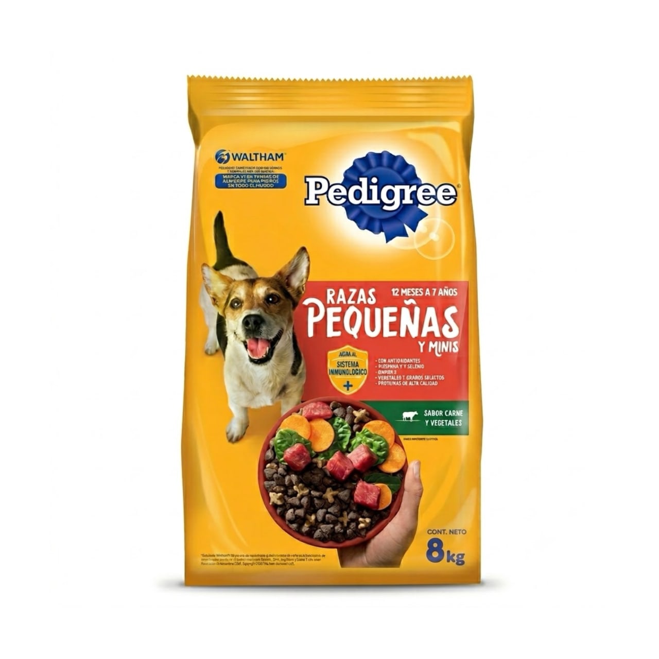 Pedigree Razas Pequeñas 8 Kg sabor a Carne y Vegetales - Nutrición Vital para Perros de Raza Pequeña