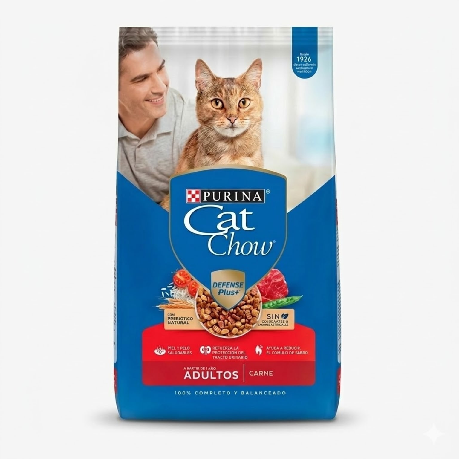 Purina Cat Chow 1,5 Kg Alimento Seco para Gatos Adultos Sabor Carne con Prebióticos - Imagen 1