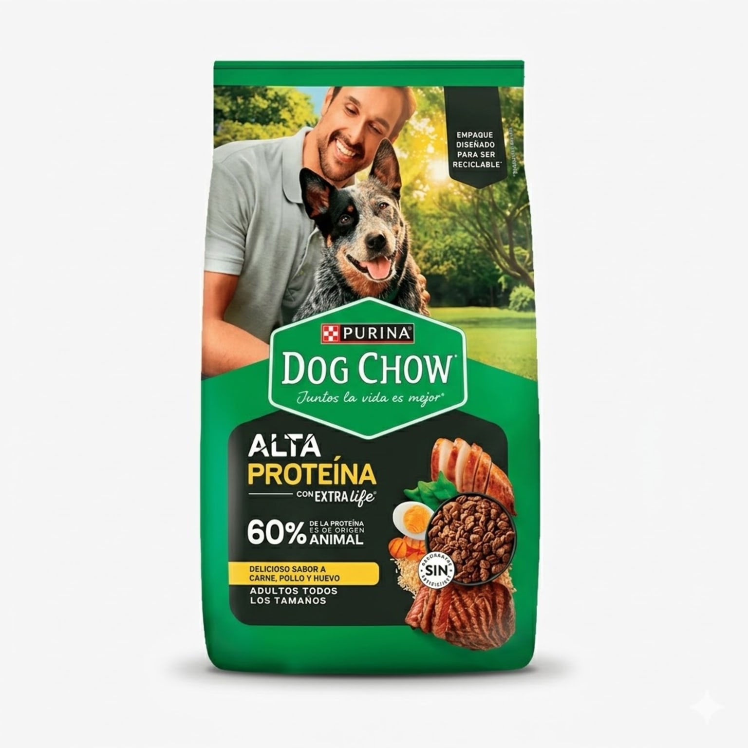Purina Dog Chow 2 Kg Alimento Seco para Perros Adultos de Alta Proteína - Imagen 1