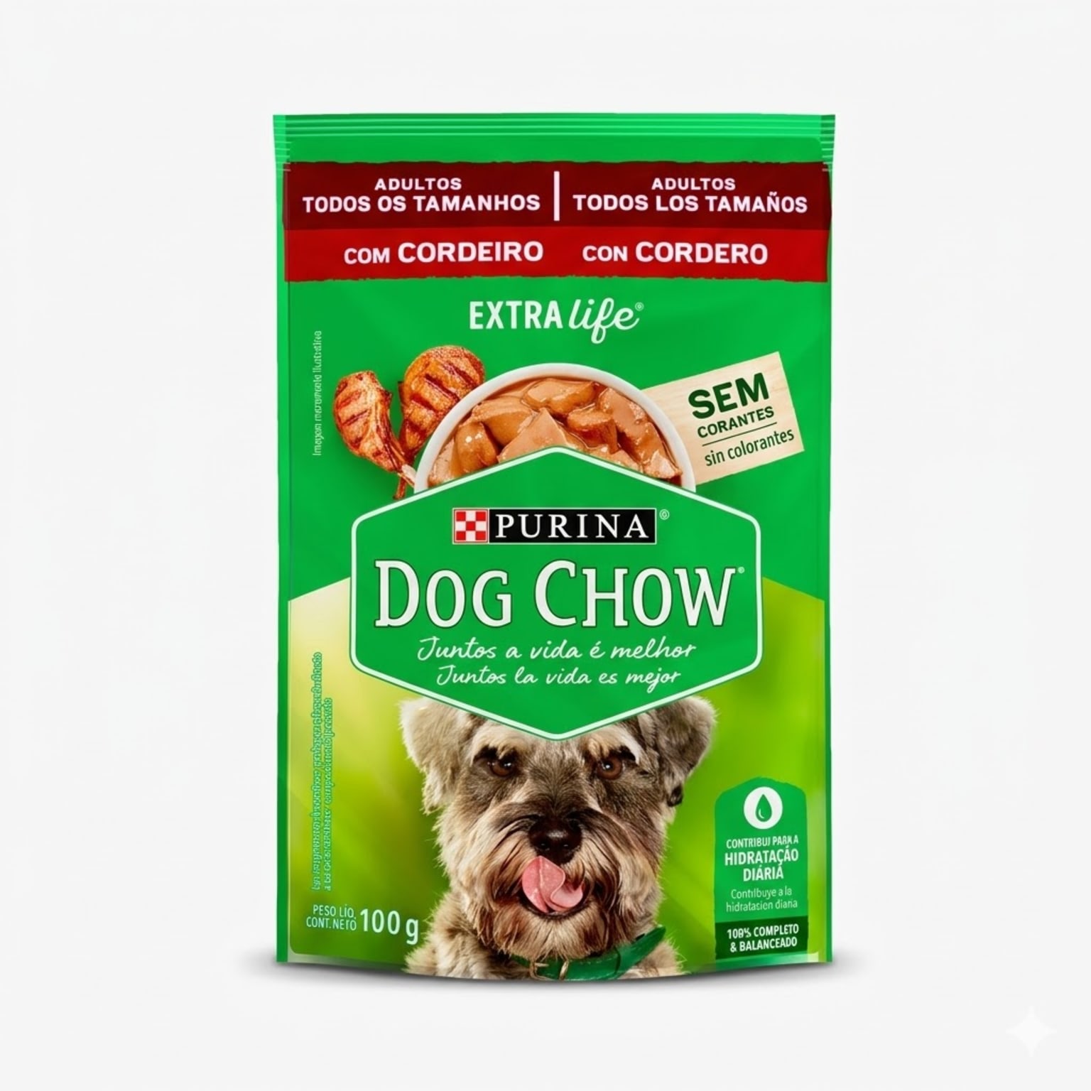 Purina Dog Chow Alimento Húmedo para Perros Adultos Sabor Cordero 100 g - Imagen 1