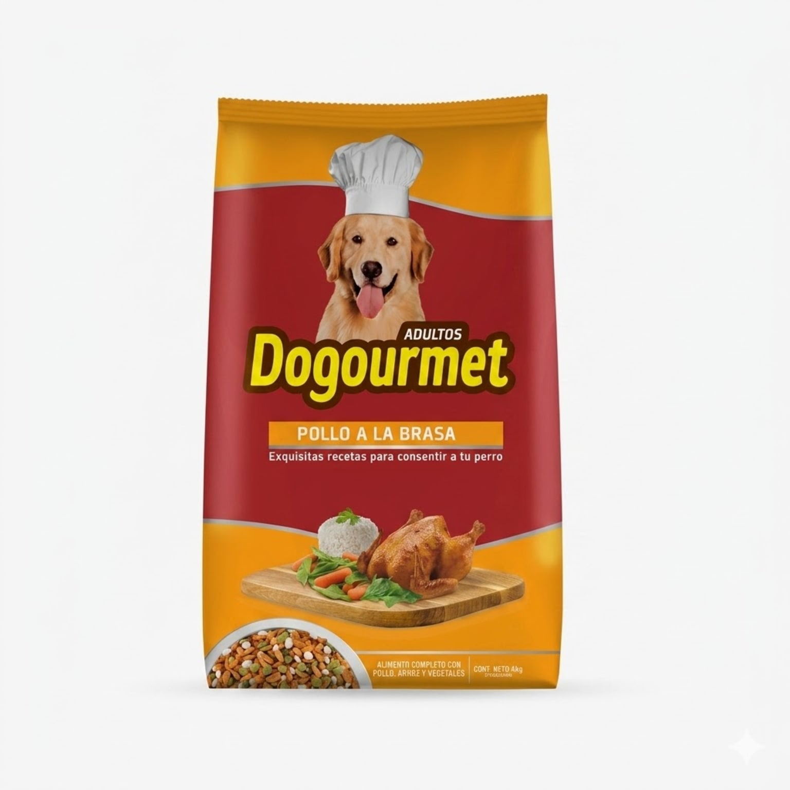 Dogourmet 4 Kg Alimento Seco para Perros Adultos Sabor Pollo a la Brasa  - Imagen 1