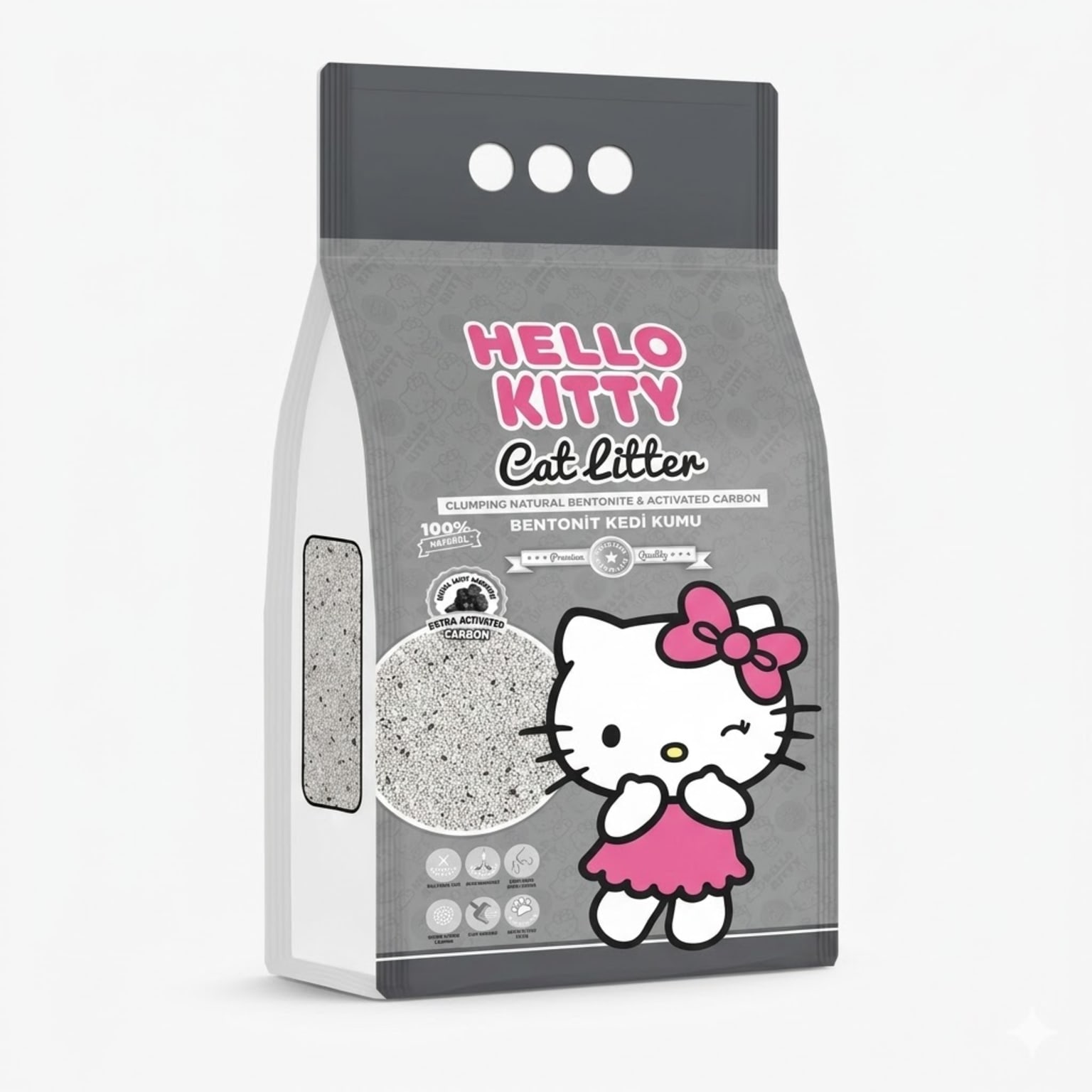 Kantal Hello Kitty Arena para Gatos con Carbón Activado - Control Total de Olores 4.2 kg - Imagen 1