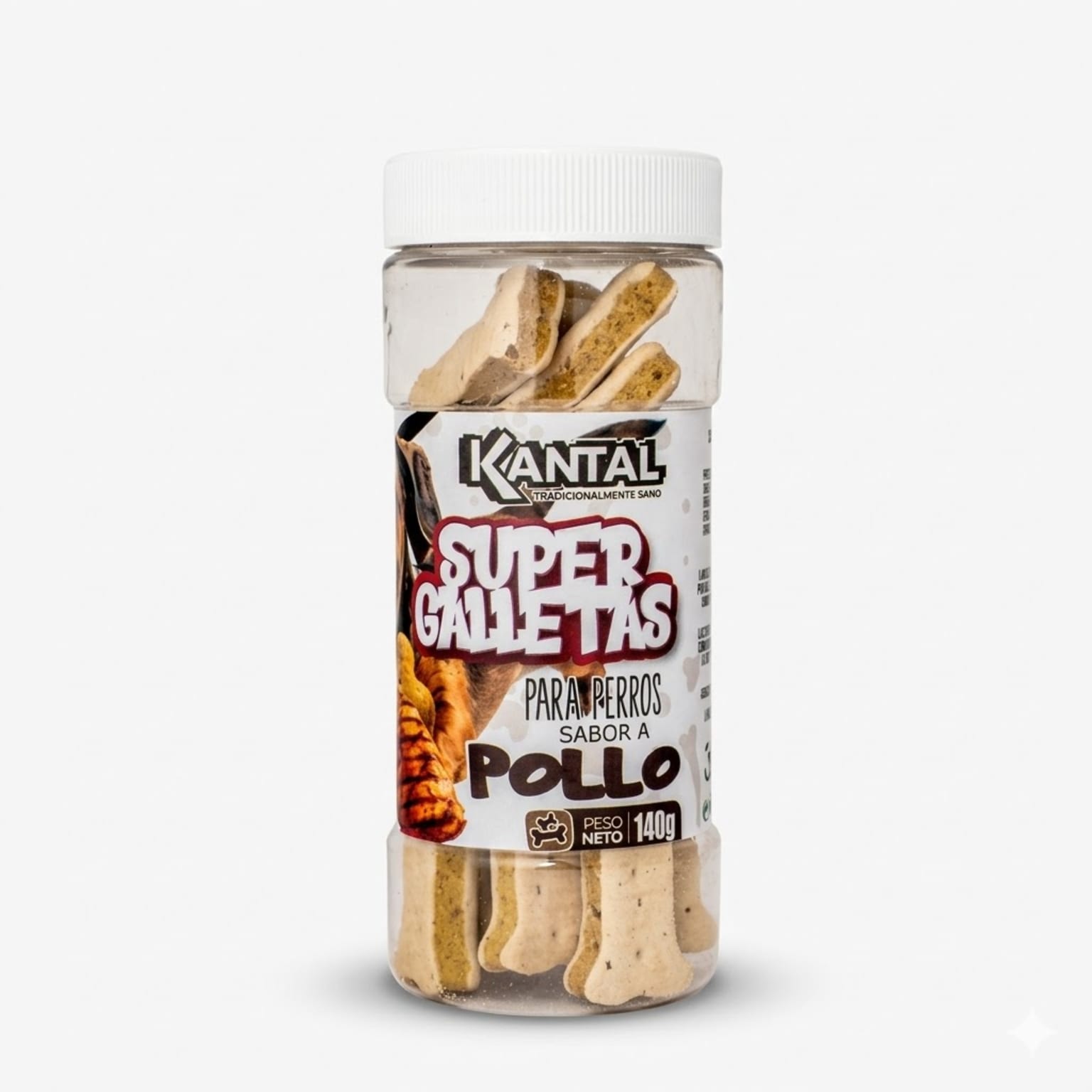 Kantal Super Galletas para Perros sabor a Pollo 140 Gr - Snack Saludable para Recompensa Diaria - Imagen 1