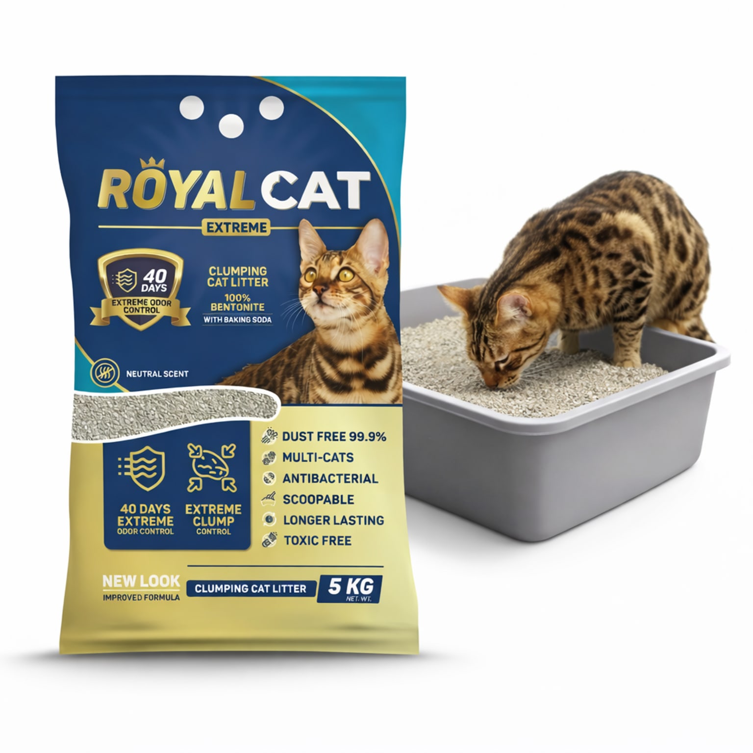 Royal Cat Arena Sanitaria Aglomerante Fórmula Sin Aroma 10 kg - Imagen 1