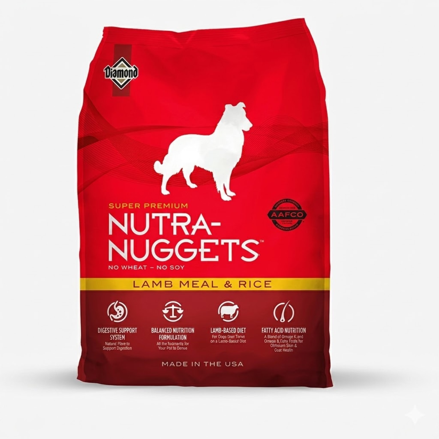 Alimento Nutra Nuggets Lamb Meal and Rice Formula para Perros Adultos Sensibles Digestión Saludable Cordero y Arroz Calidad Super Premium Nutrición Equilibrada 15 kg - Imagen 1