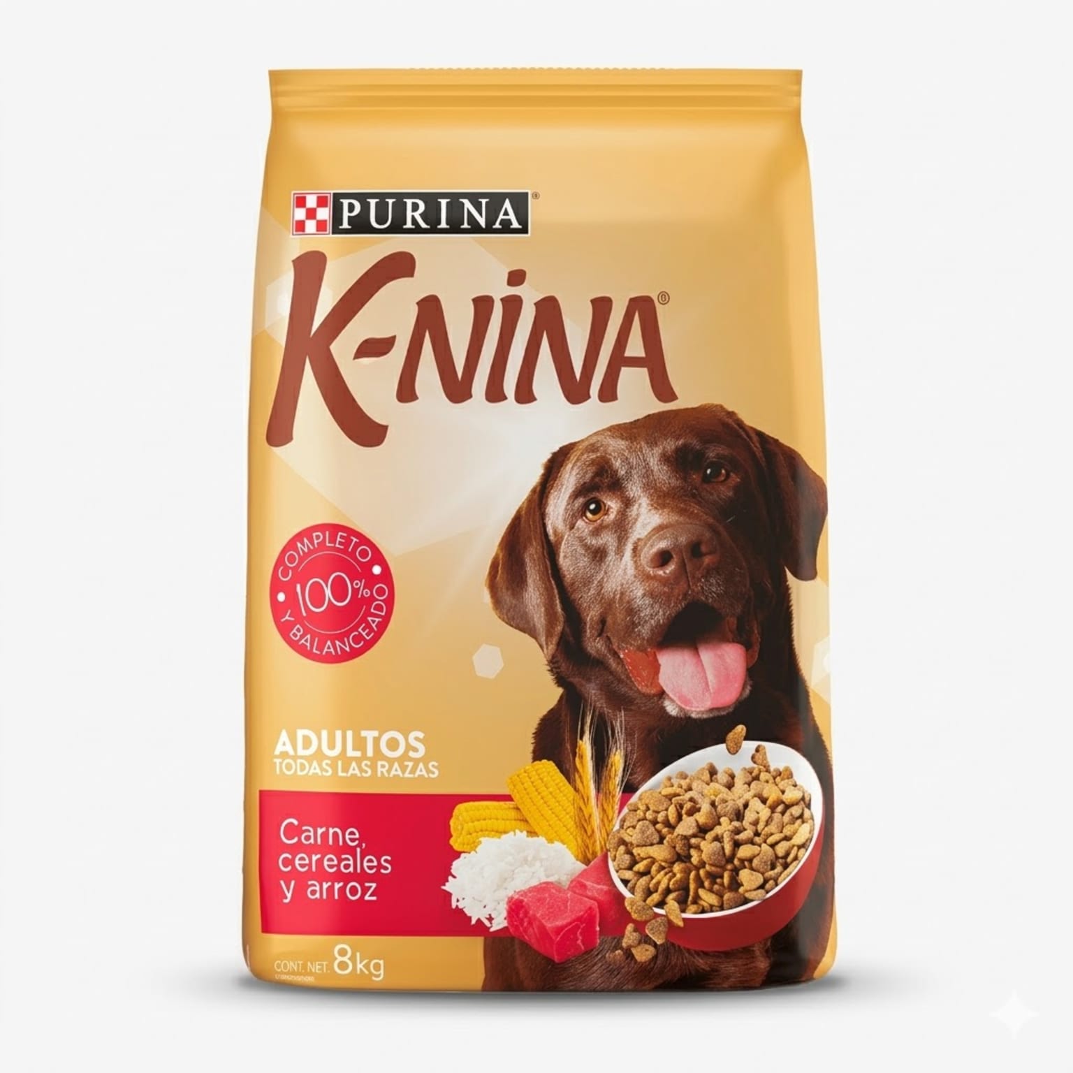 K-Nina Adulto Carne y Arroz 4 Kg - Alimento Balanceado con Proteína de Carne y Digestión Saludable - Imagen 1
