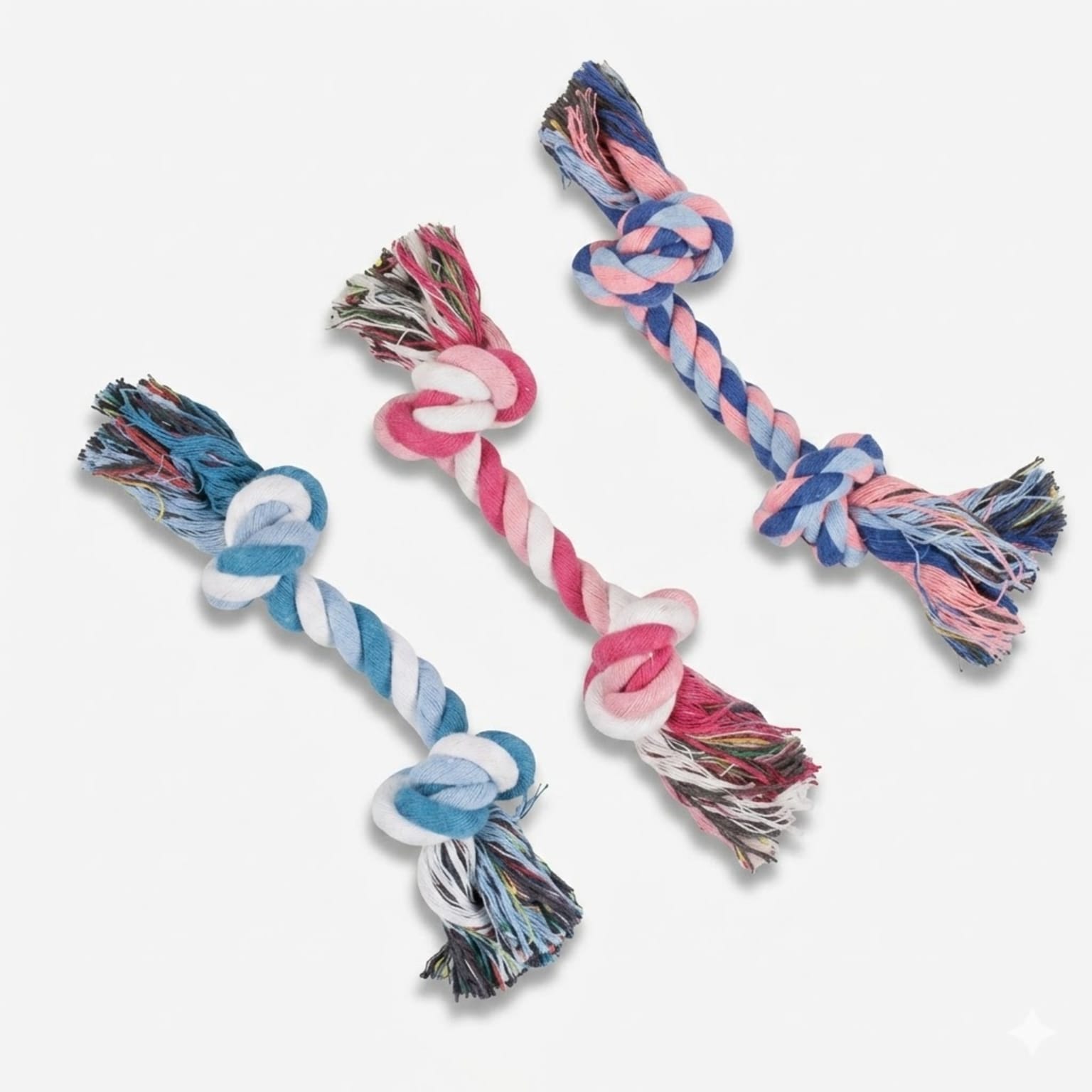 Juguete de Cuerda para Perros Pets Kingdom de Algodón Natural Trenzado con Nudos de Resistencia para Limpieza Dental y Juego de Tracción. - Imagen 1