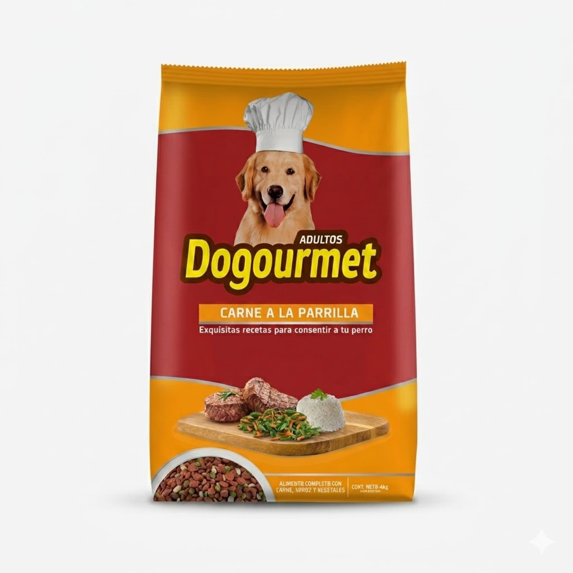 Dogourmet 4 Kg Alimento Seco para Perros Adultos Sabor Carne a la Parrilla
