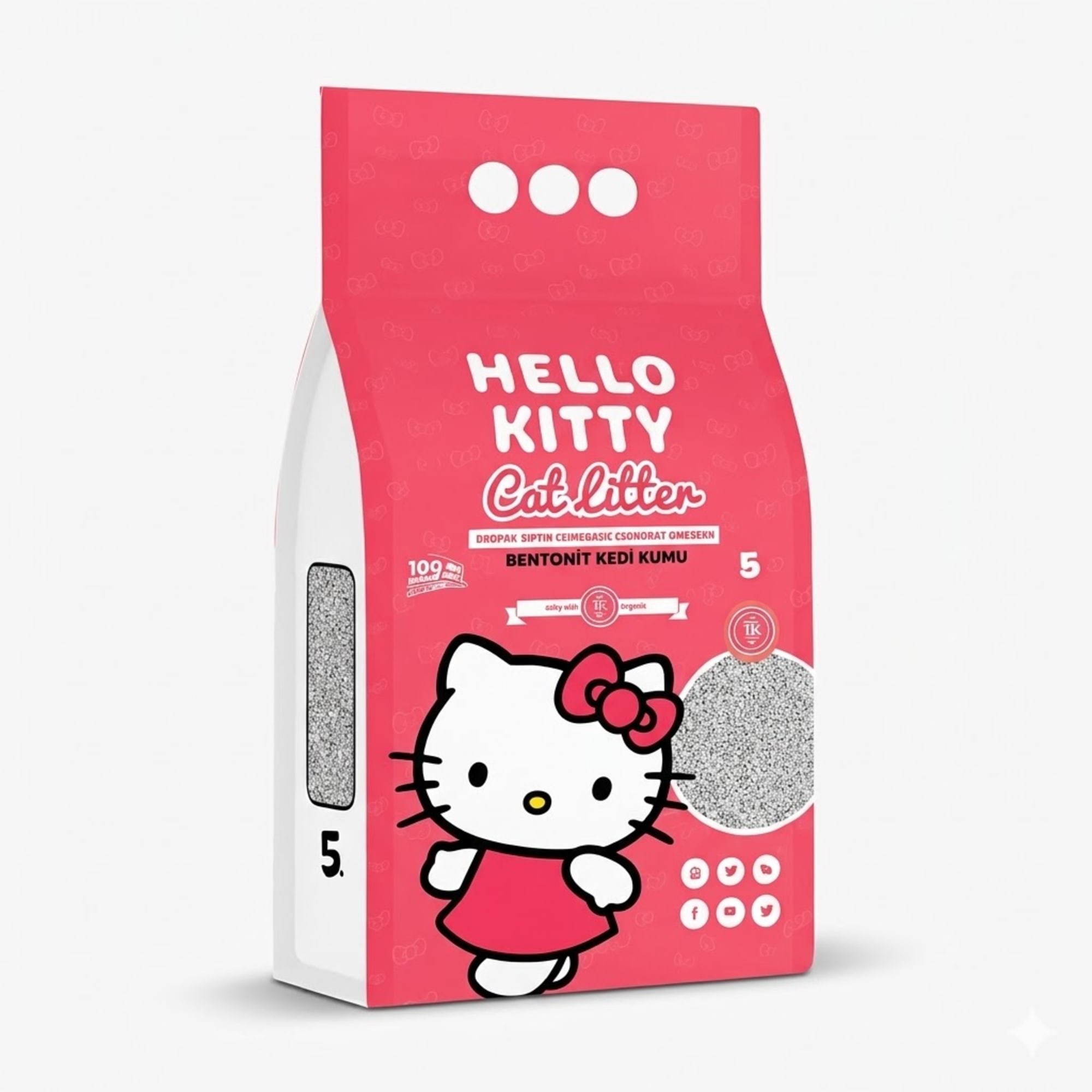Kantal Hello Kitty Arena para Gatos con Aroma a Talco de Bebé 4.2 kg
