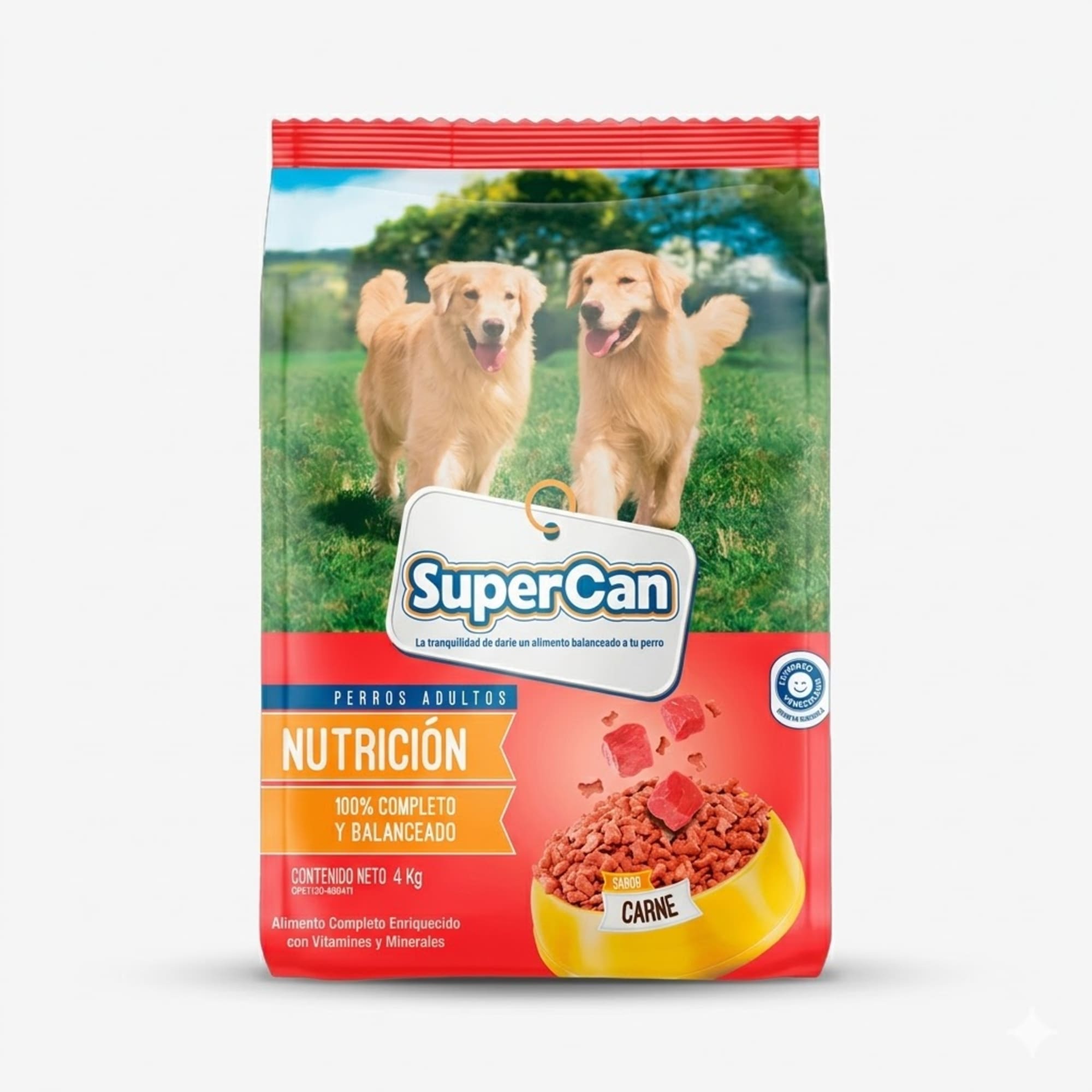Supercan Carne y Hueso 2 Kg - Alimento para Perros Adultos Sabor Tradicional a Carne