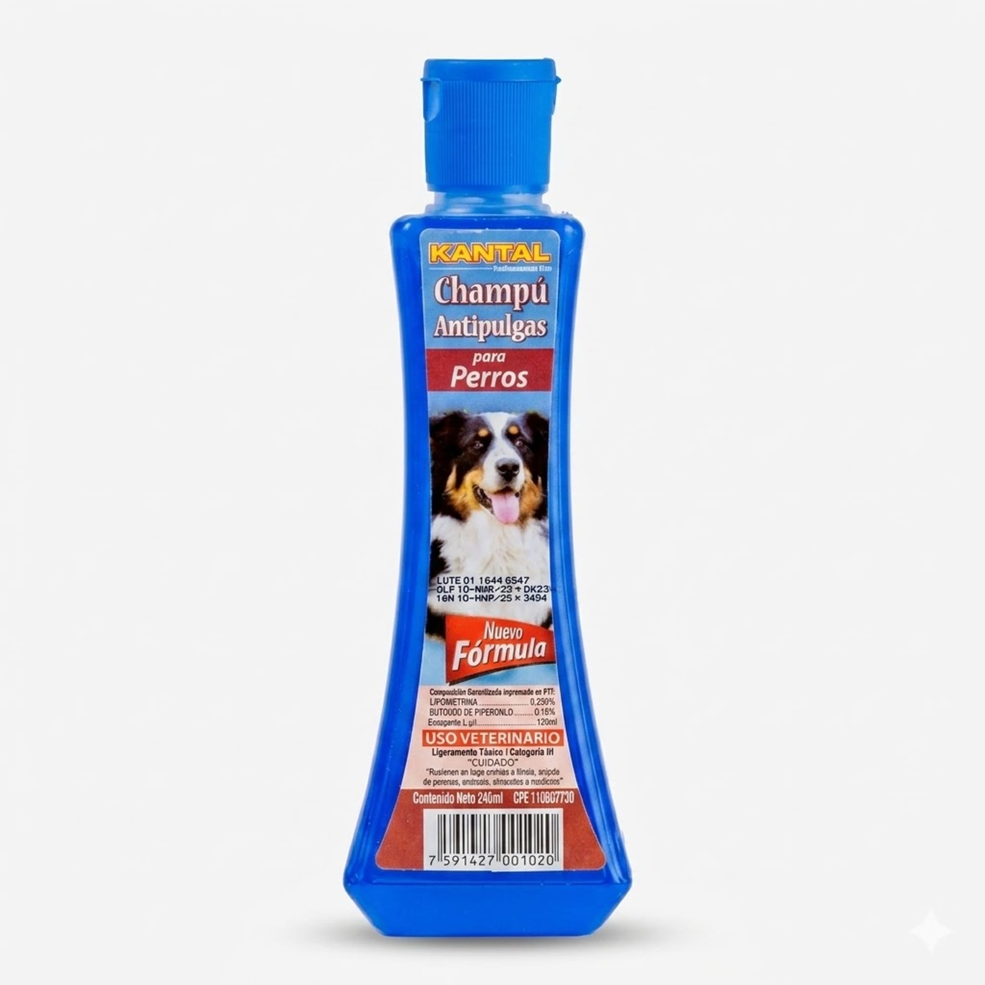 Kantal Champú Antipulgas 240 ML - Baño Medicado para el Control de Parásitos Externos