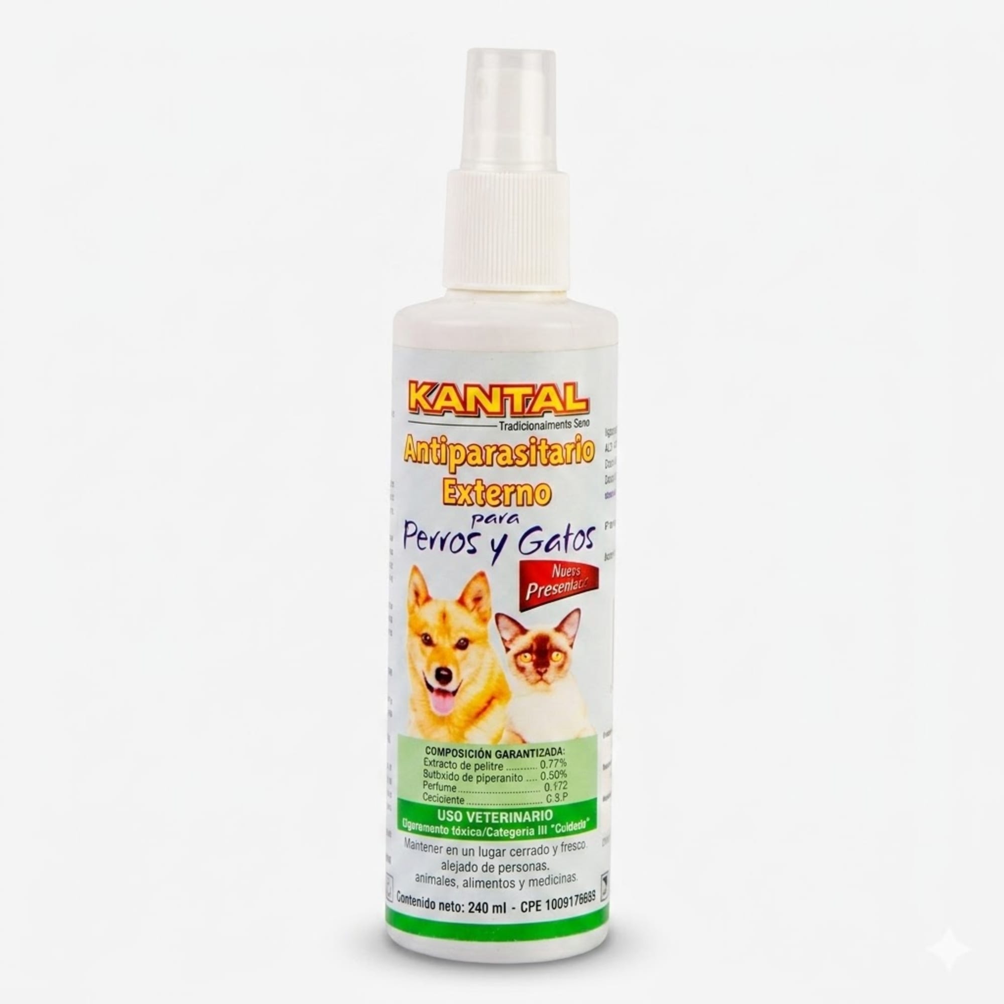 Kantal Antiparasitario Externo para Perros y Gatos 240 ML - Solución Eficaz contra Pulgas y Garrapatas