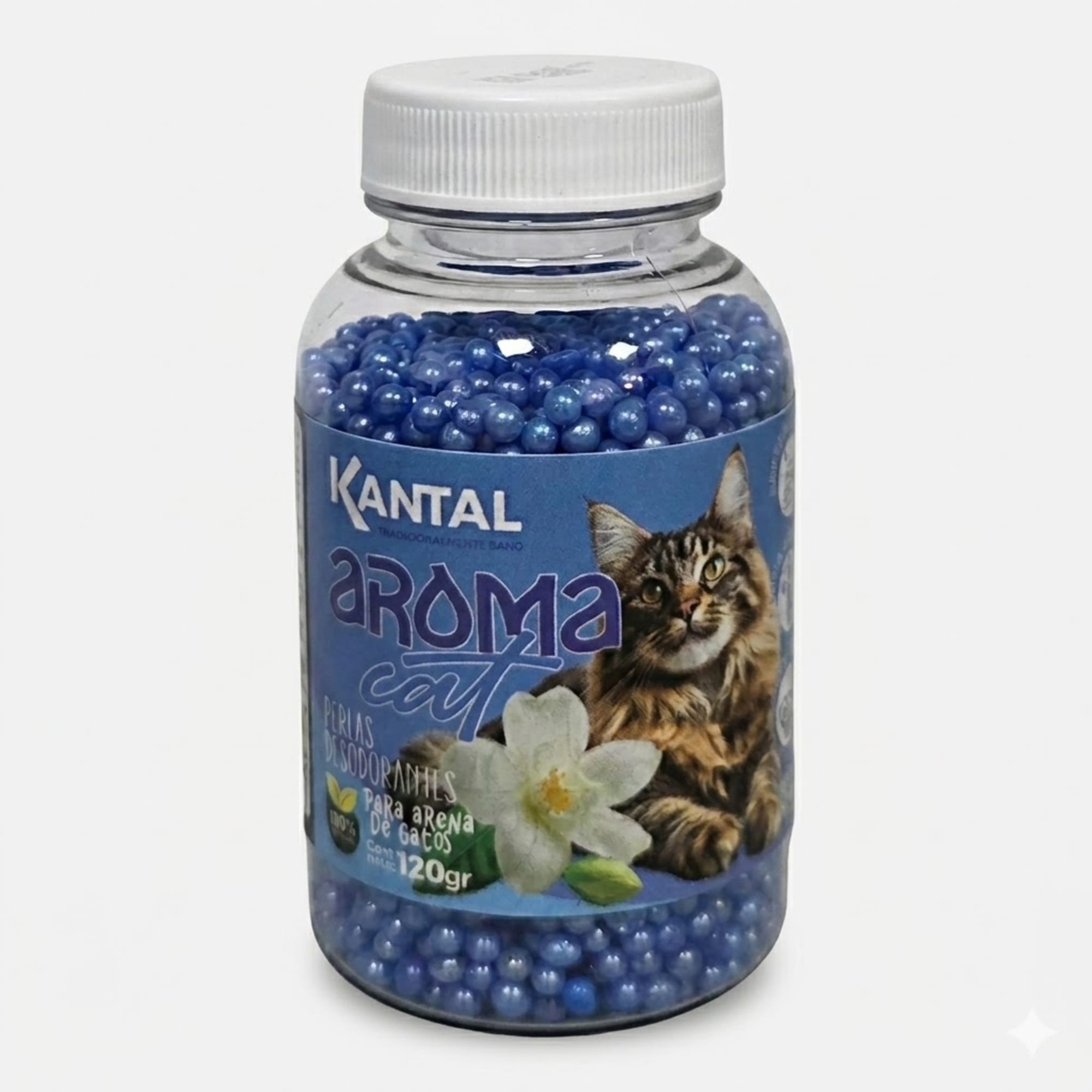 Perlas Desodorantes para Arena de Gatos con Aroma a Jasmin 120 Gramos Control de Olores Potenciador de Frescura Fragancia Frutal Higiene Arenero.