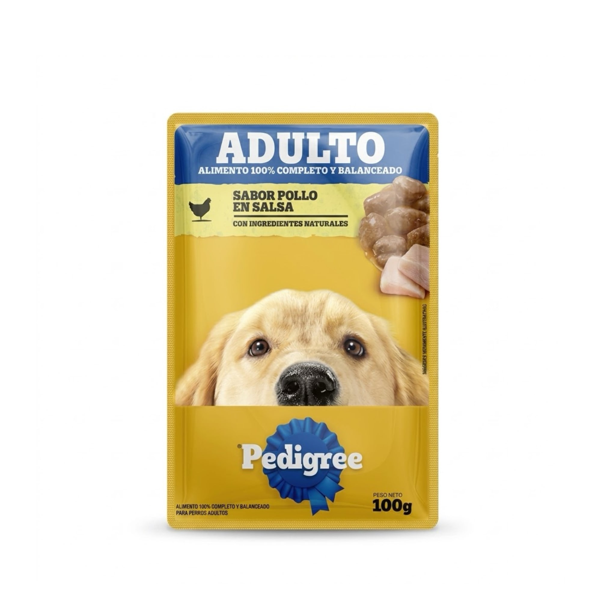 Pedigree Adulto Sobre Pollo 100 Gr - Deliciosos Trozos de Pollo en Salsa para Nutrición Diaria