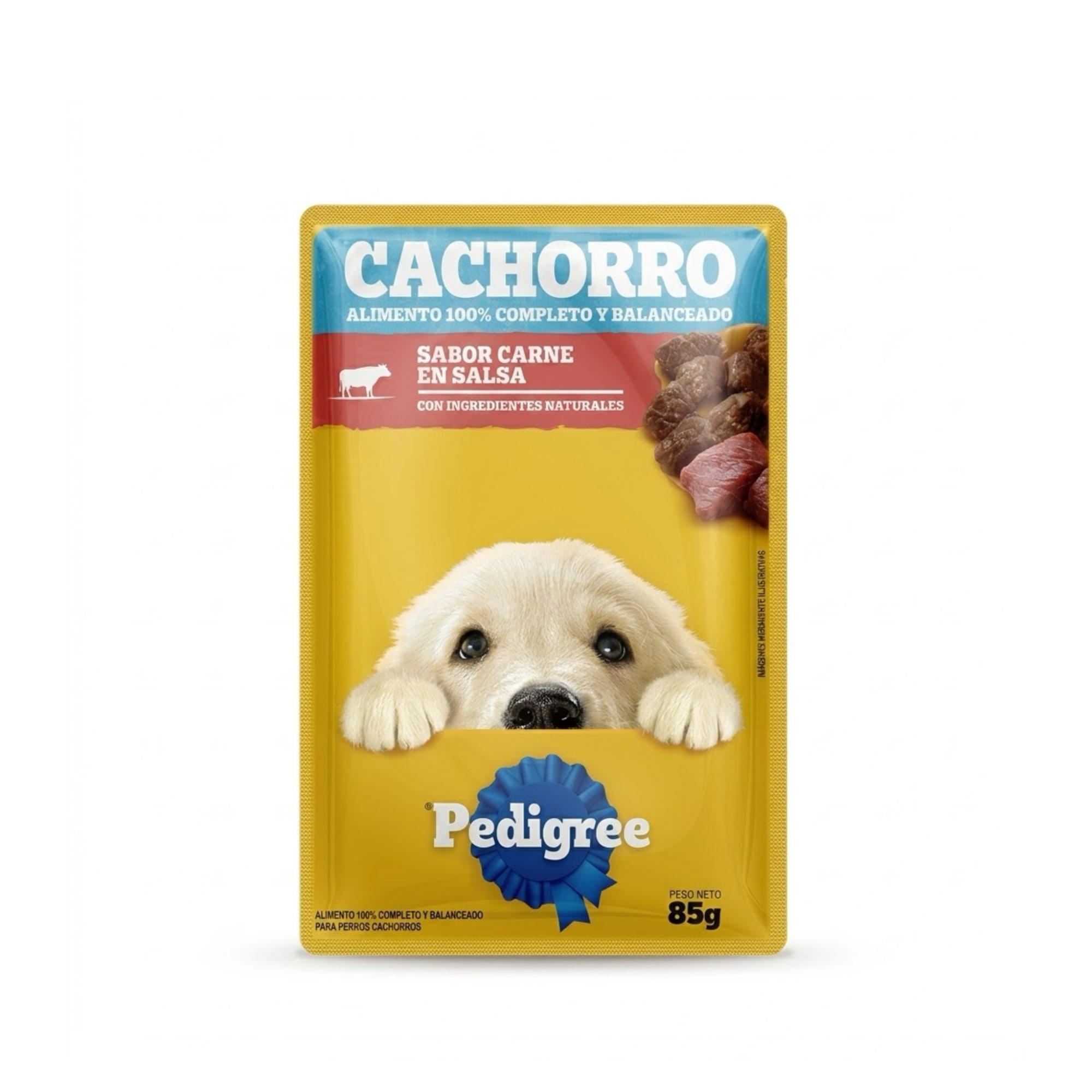 Pedigree Cachorro Sobre Carne 85 Gr - Pouch de Alimento Húmedo Cocido al Vapor para Cachorros