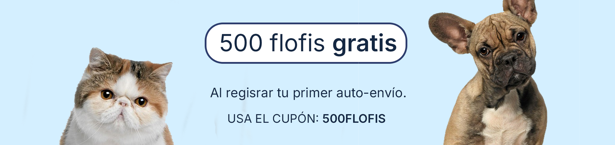 500 flofis gratis al registrar tu primer auto-envío. Cupón 500FLOFIS